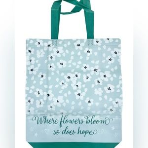 New “Where Flowers Bloom So Does Hope” Floral Flower Reusable Shopping Tote Bag